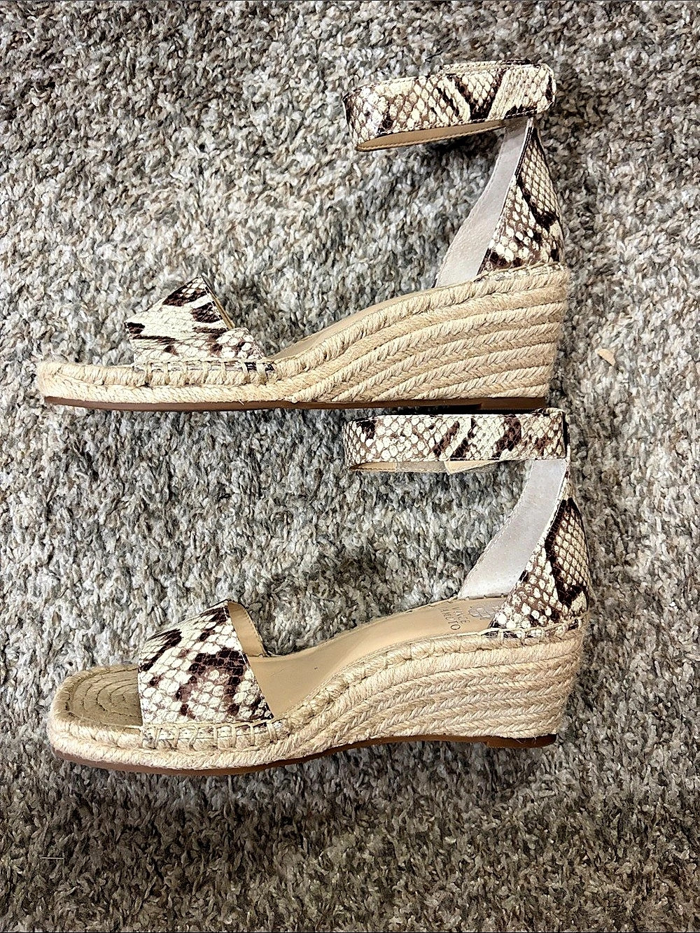 Vince Camuto Allory Snakeskin Embossed Espadrille Wedge Sandal